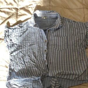 Womens striped button down top